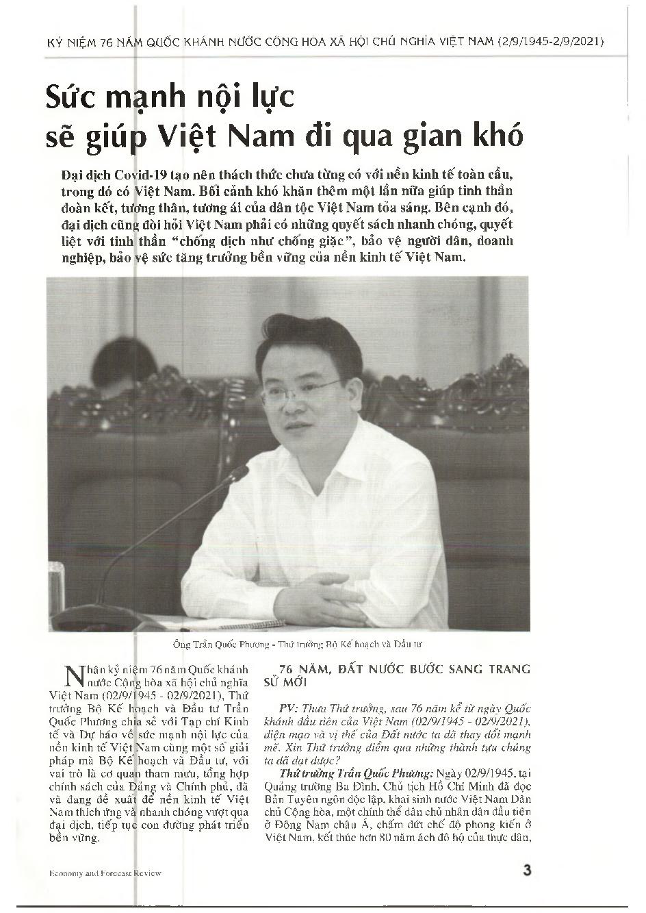 Sức mạnh nội lực sẽ giúp Việt Nam đi qua gian khó