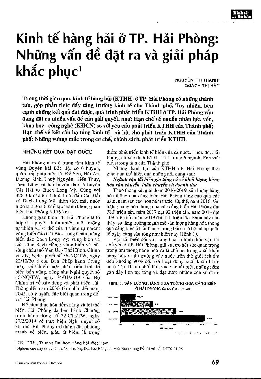 Kinh tế hàng hải ở Tp. Hải Phòng: Những vấn đề đặt ra và giải pháp khắc phục