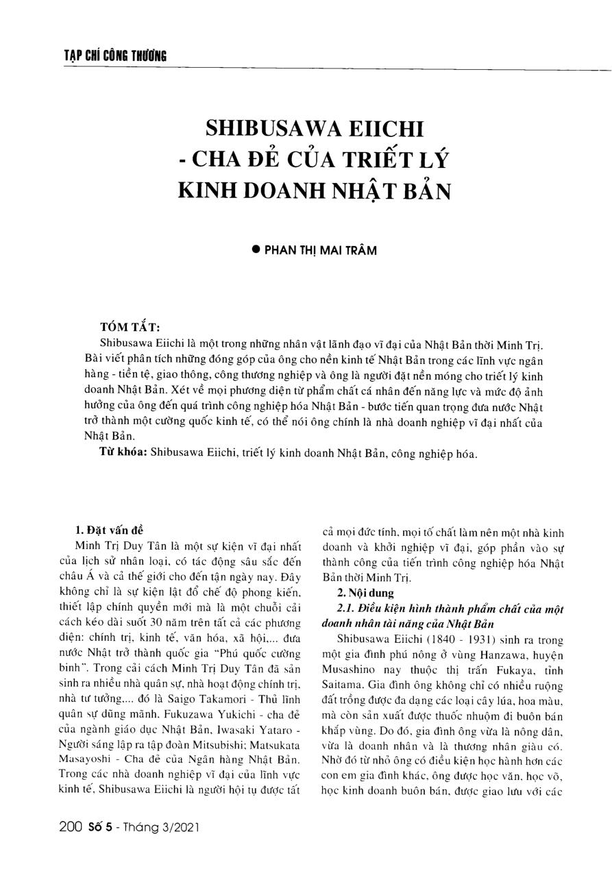 Shibusawa Eiichi - Cha đẻ của triết lý kinh doanh Nhật Bản