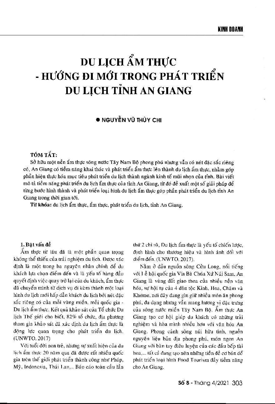 Du lịch ẩm thực - Hướng đi mới trong phát triển du lịch tỉnh An Giang