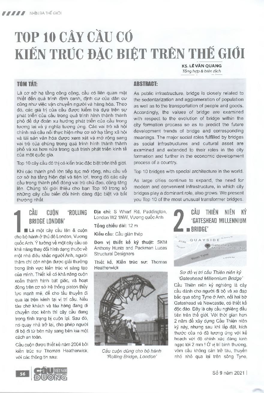 Top 10 cây cầu có kiến trúc đặc biệt trên thế giới