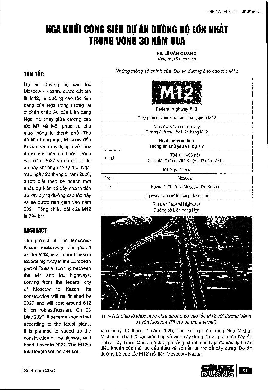 Nga khởi công siêu dự án đường bộ lớn nhất trong vòng 30 năm qua