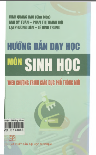 Hướng dẫn dạy học môn Sinh học theo chương trình giáo dục phổ thông mới