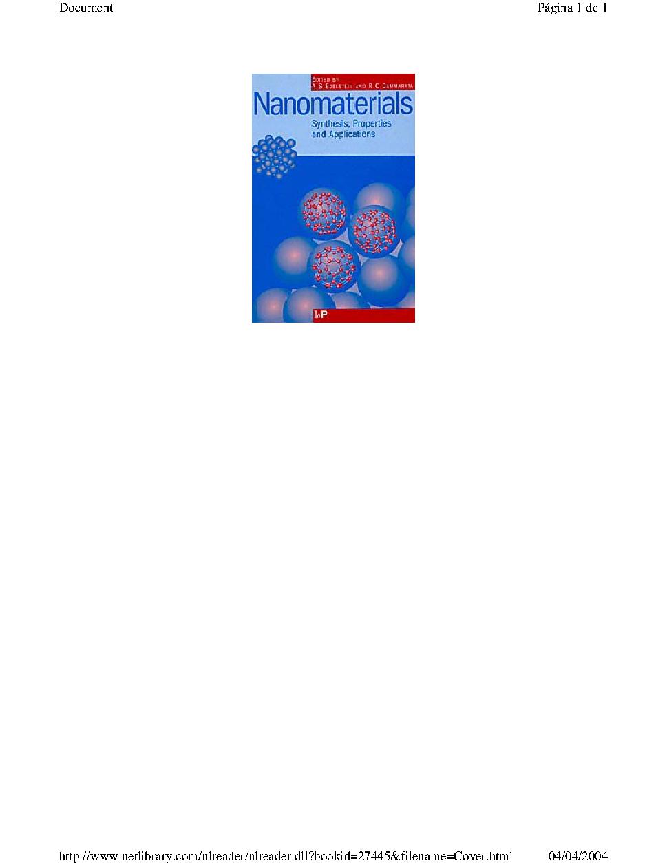 Nanomaterials: Synthesis, Properties and Applications