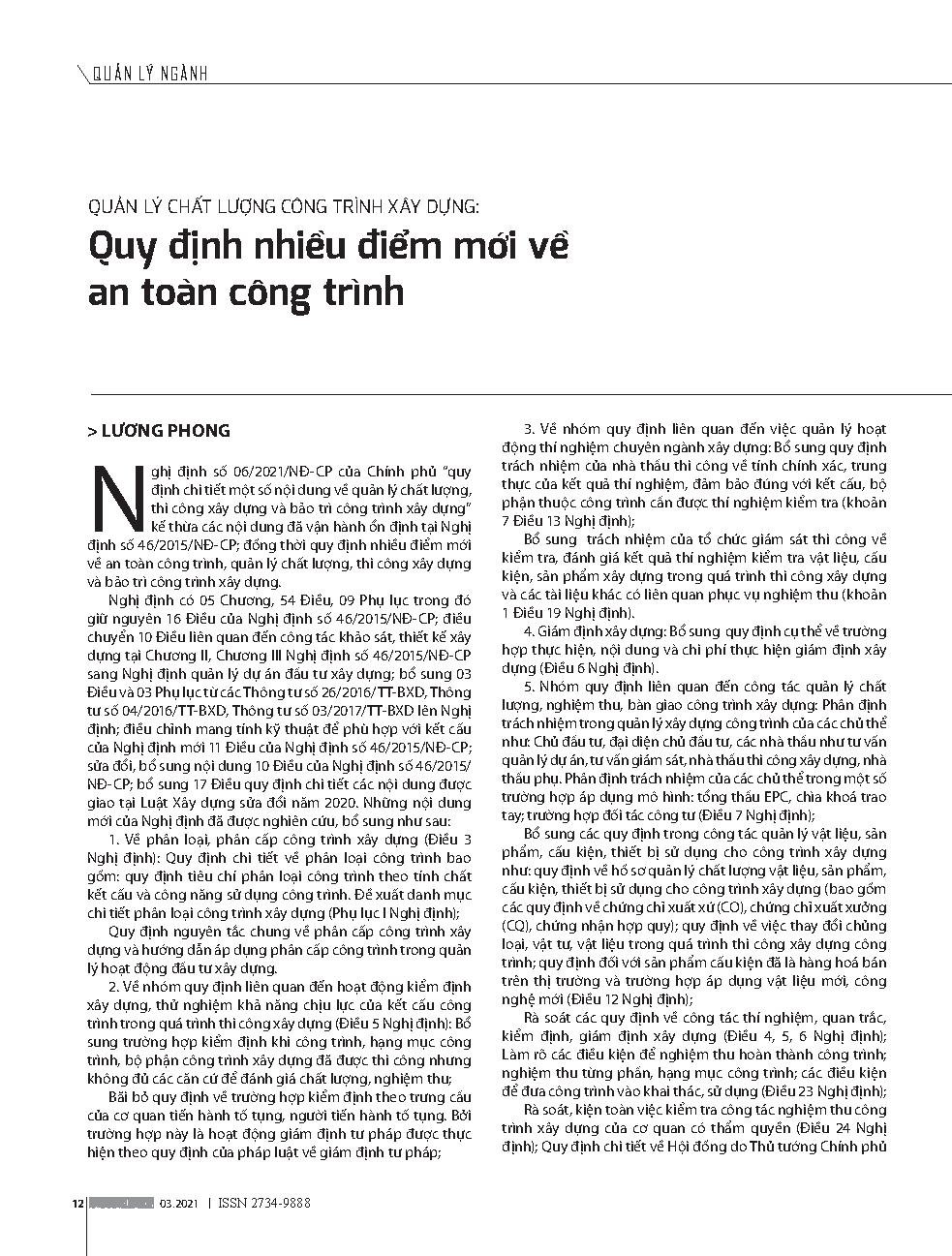 Quản lý chất lượng công trình xây dựng: Quy định nhiều điểm mới về an toàn công trình
