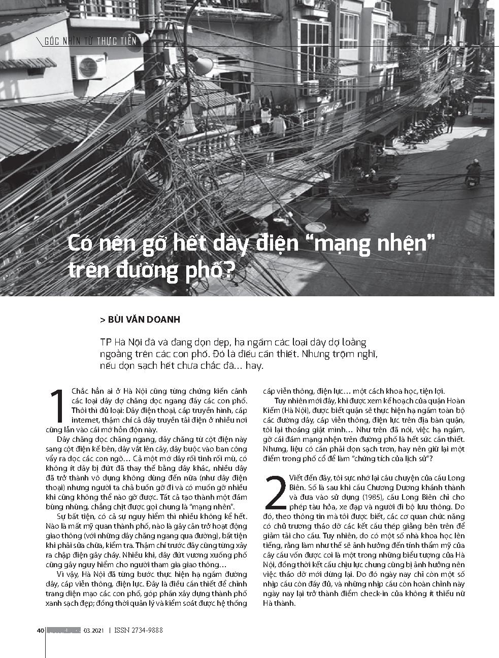 Có nên gỡ hết dây điện “mạng nhện” trên đường phố?