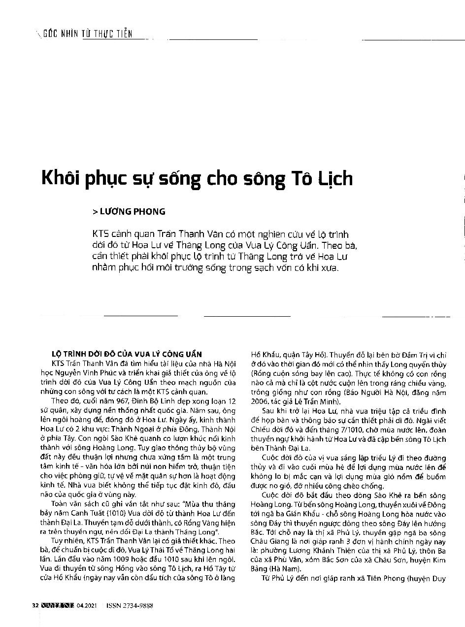 Khôi phục sự sống cho sông Tô Lịch