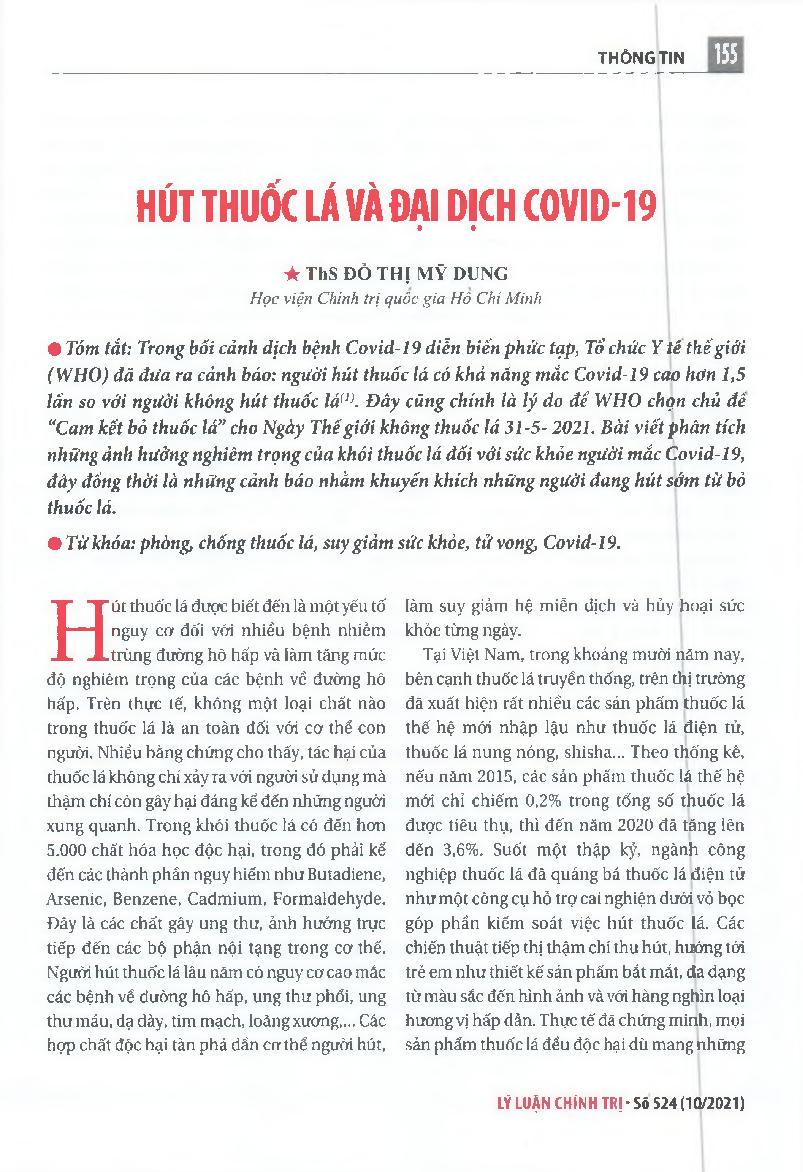 Hút thuốc lá và đại dịch Covid-19