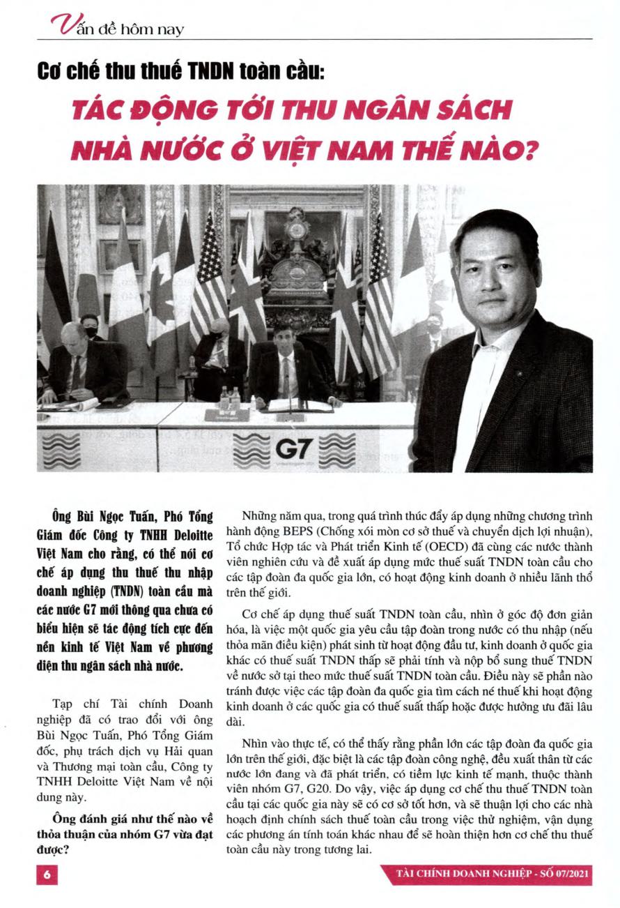Cơ chế thu thuế TNDN toàn cầu: Tác động tới thu ngân sách nhà nước ở Việt Nam thế nào?