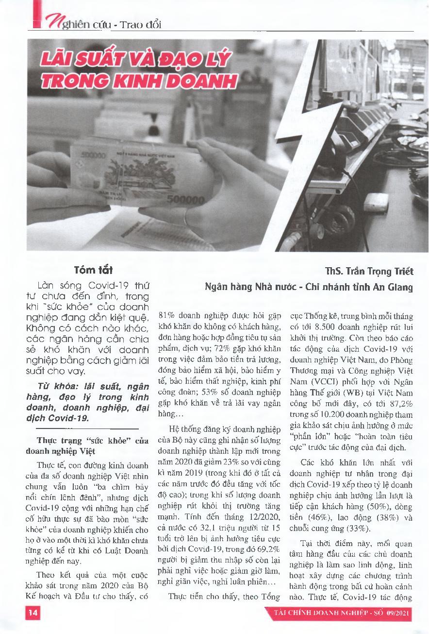 Lãi suất và đạo lý trong kinh doanh