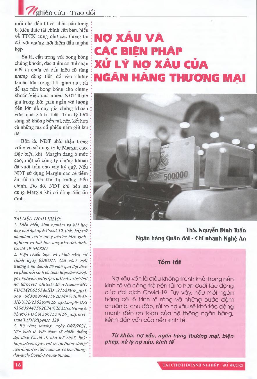 Nợ xấu và các biện pháp xử lý nợ xấu của ngân hàng thương mại