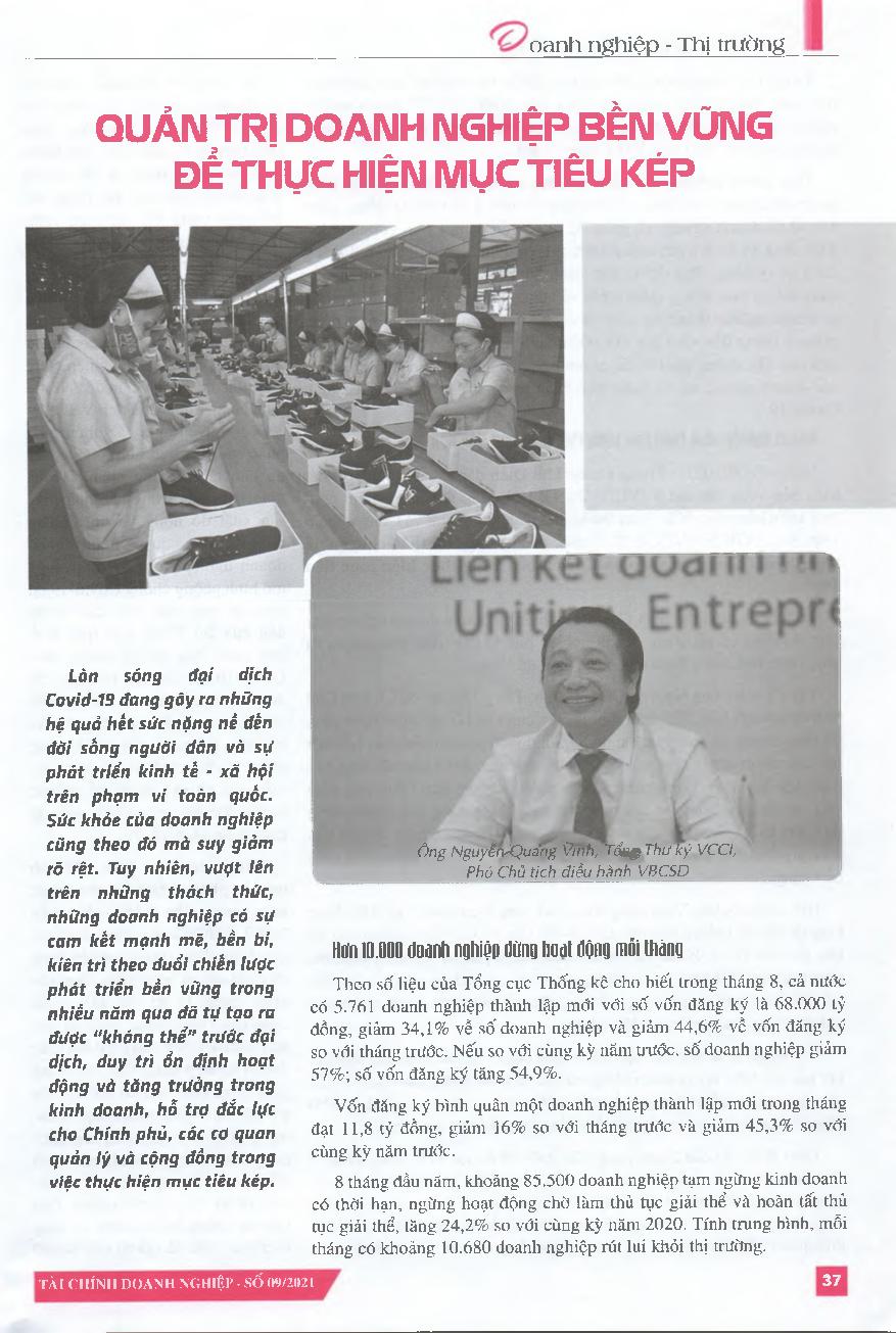 Quản trị doanh nghiệp bền vũng để thực hiện mục tiêu kép