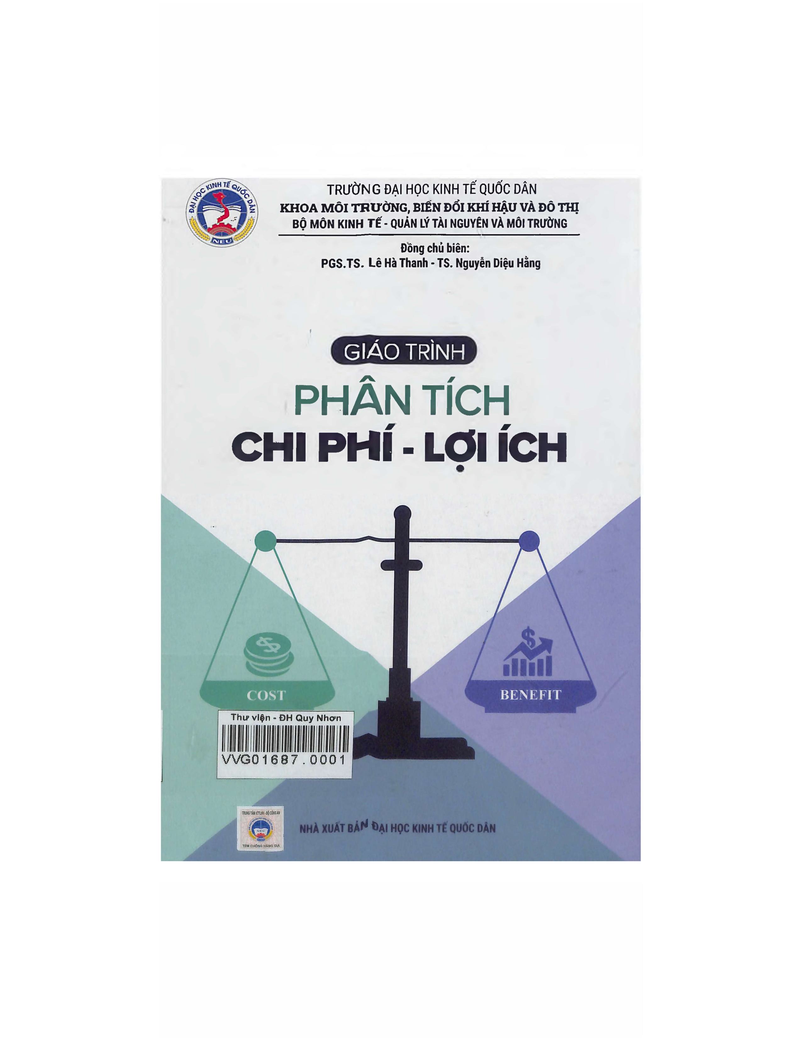 Giáo trình phân tích chi phí - lợi ích / Ch.b.: Lê Hà Thanh, Nguyễn Diệu Hằng