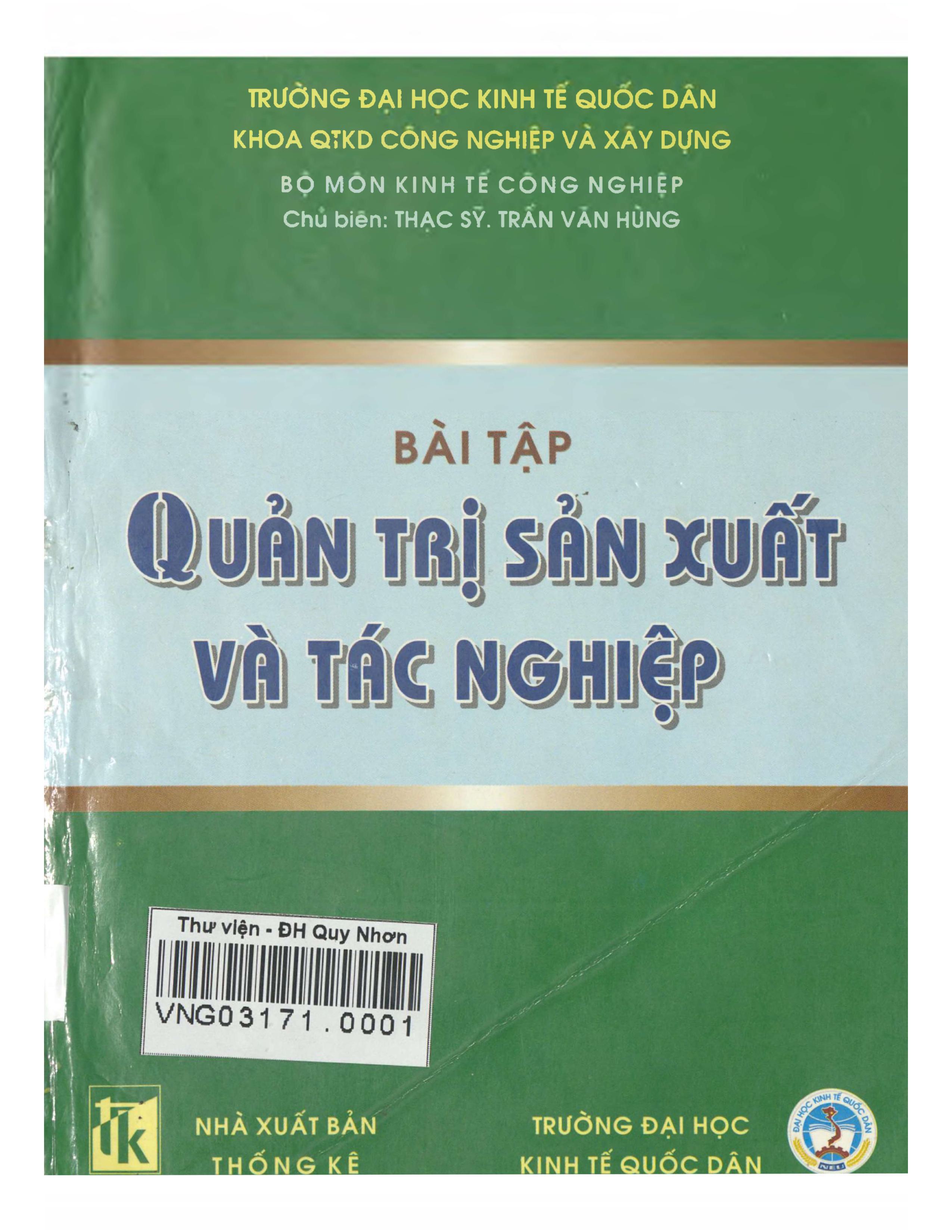 Bài tập quản trị sản xuất và tác nghiệp