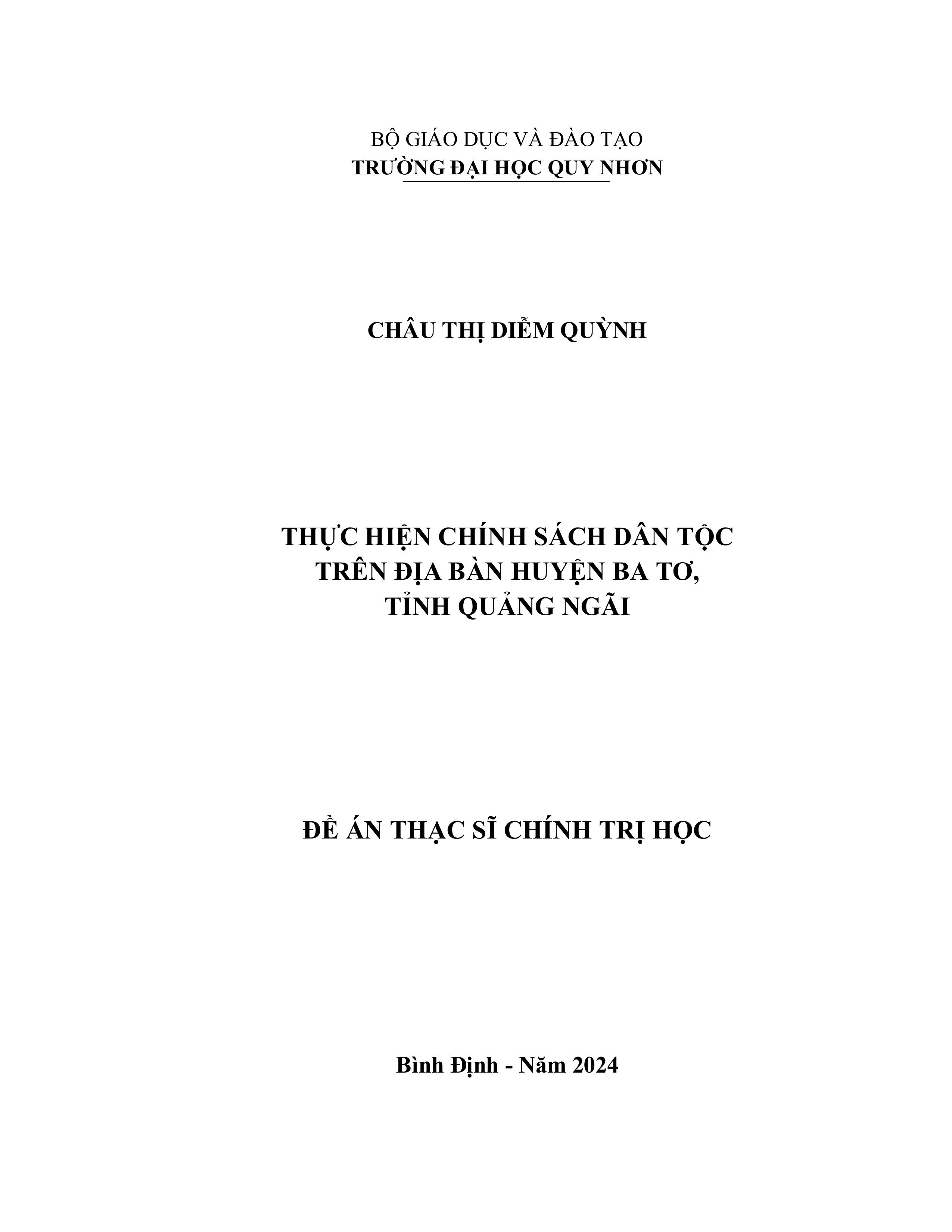 Thực hiện chính sách dân tộc học trên địa bàn huyện Ba Tơ, tỉnh Quảng Ngãi