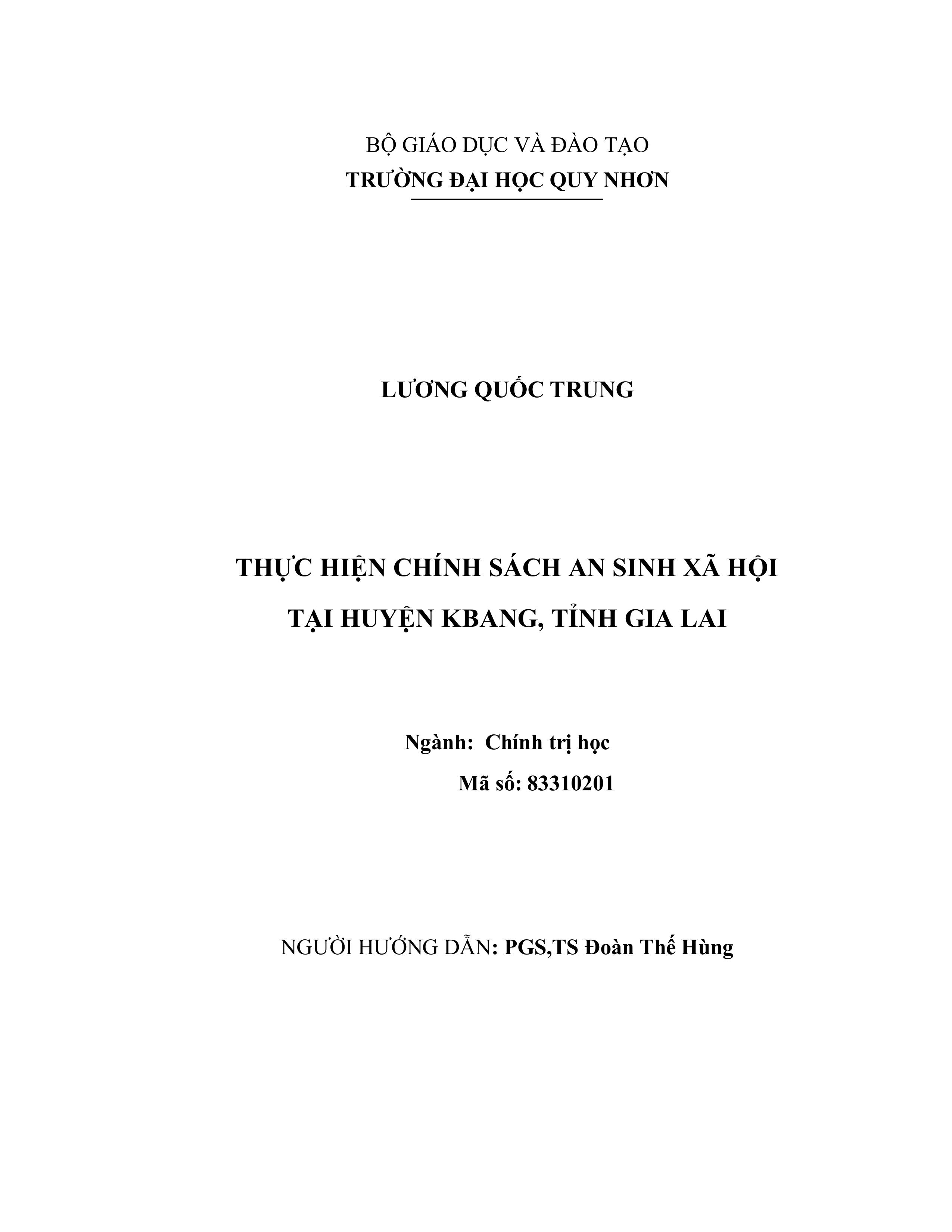 Thực hiện chính sách an sinh xã hội tại huyện Kbang, tỉnh Gia Lai