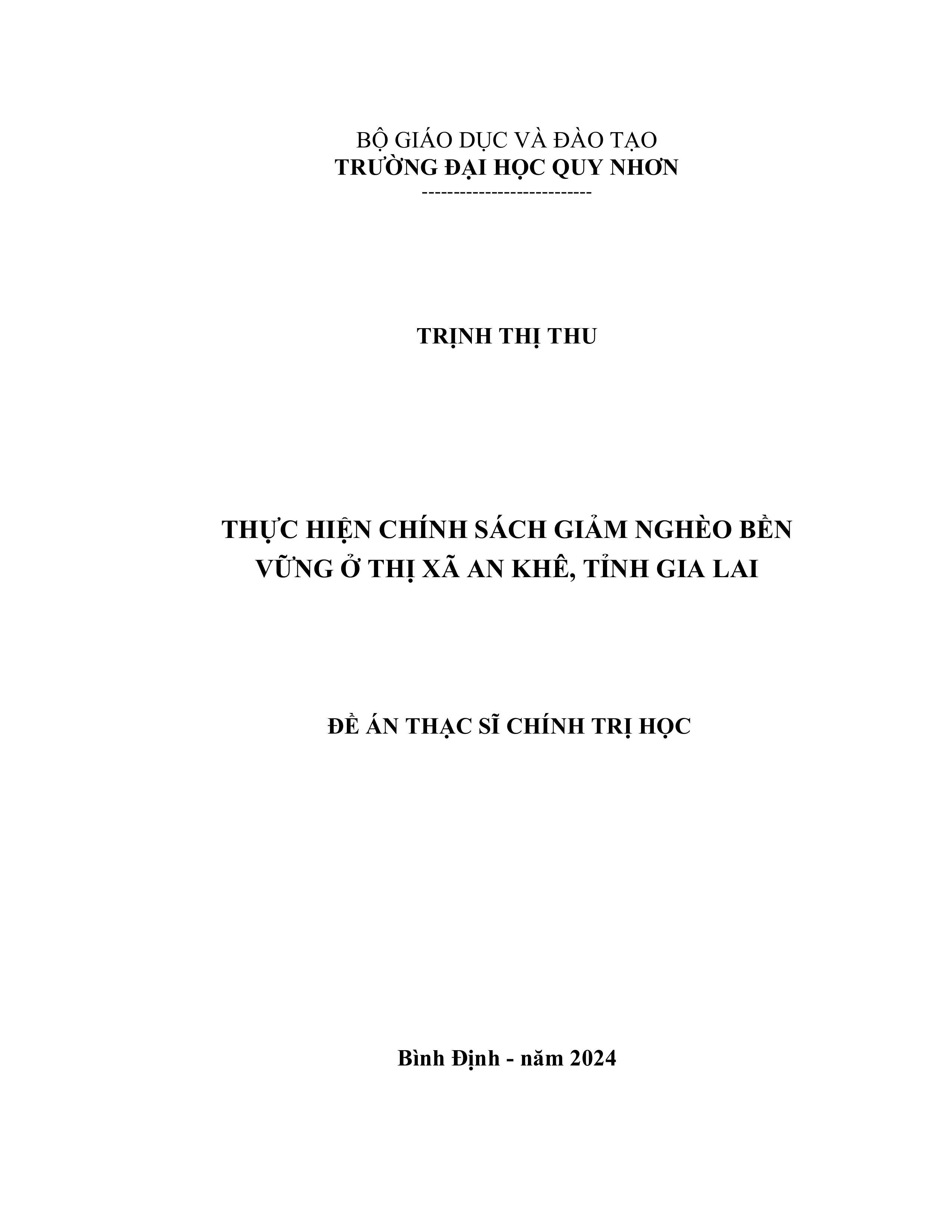 Thực hiện chính sách giảm nghèo bền vững ở thị xã An Khê, tỉnh Gia Lai