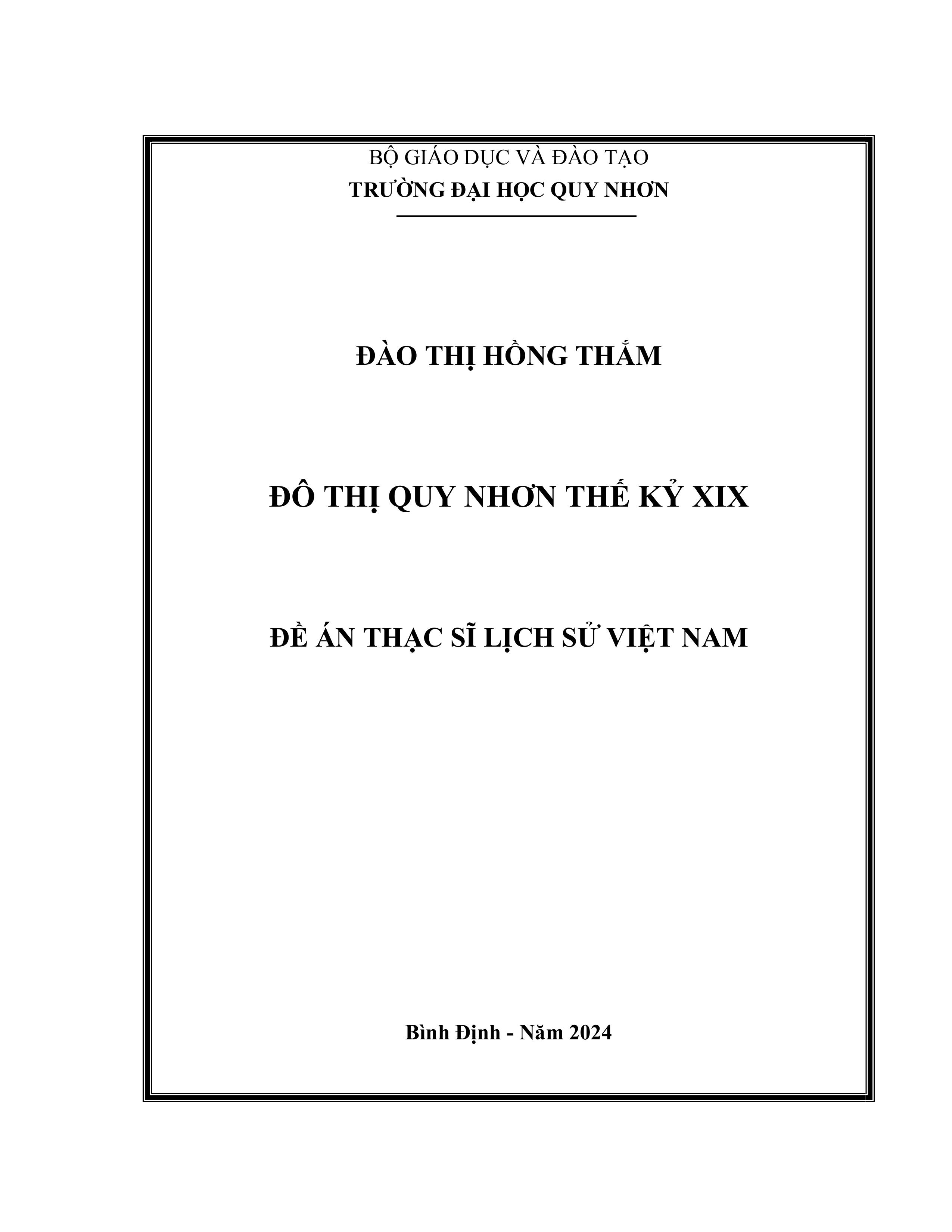 Đô thị Quy Nhơn thế kỷ XIX