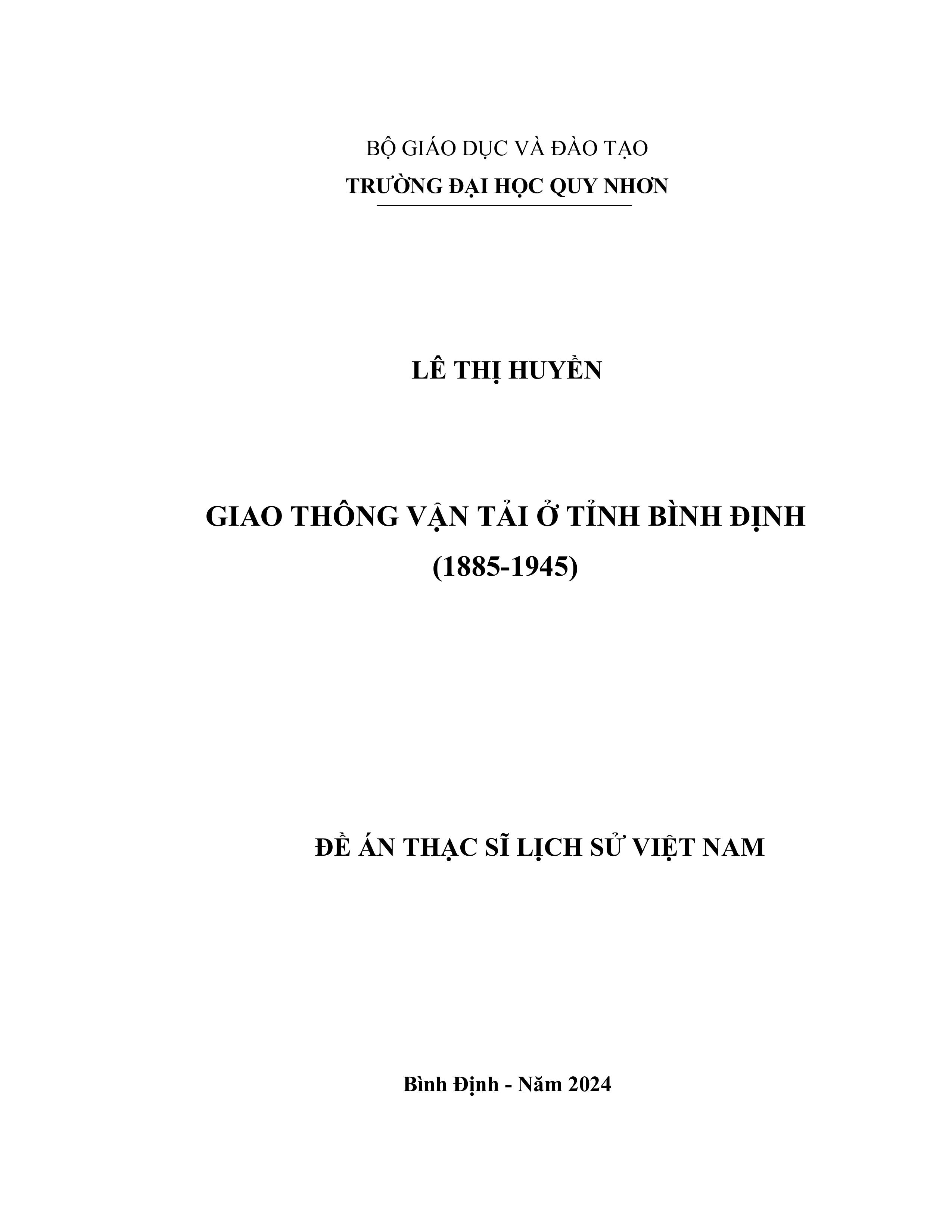 Giao thông vận tải ở tỉnh Bình Định (1885-1945)