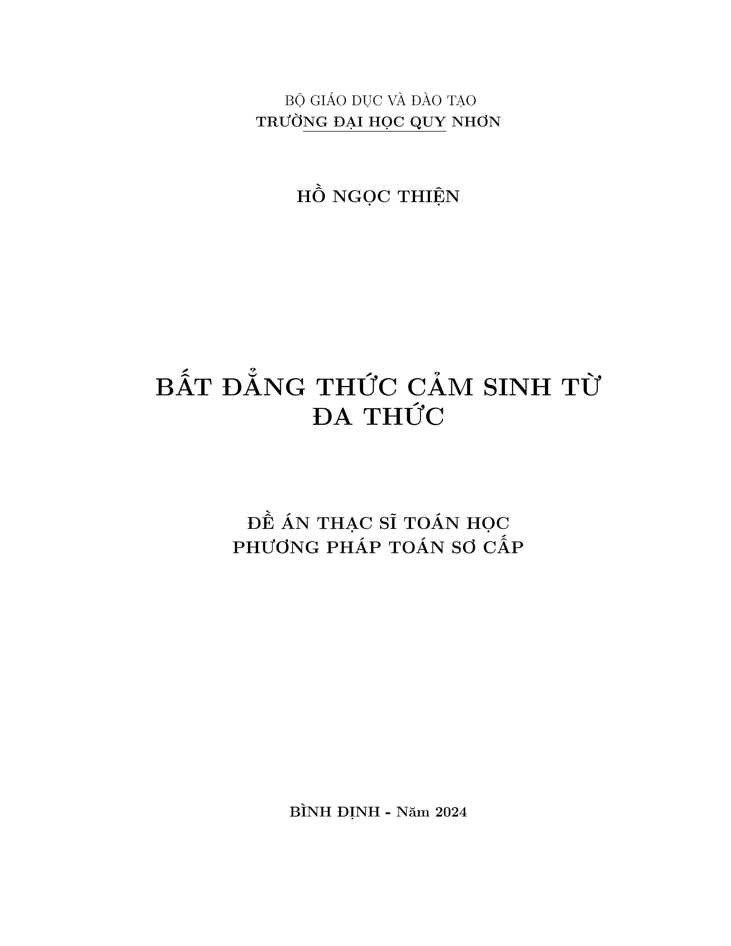 Bất đẳng thức cảm sinh từ đa thức