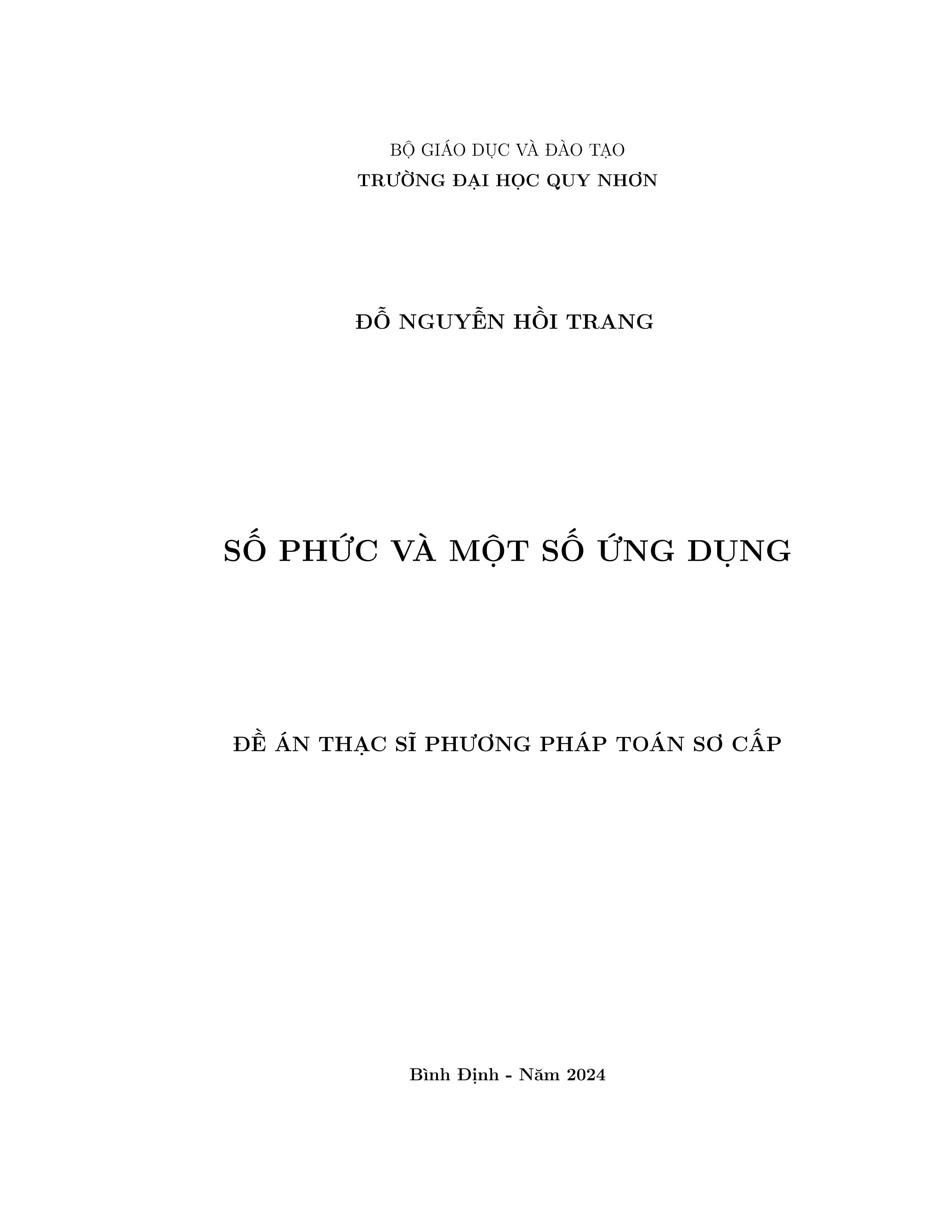 Số phức và một số ứng dụng