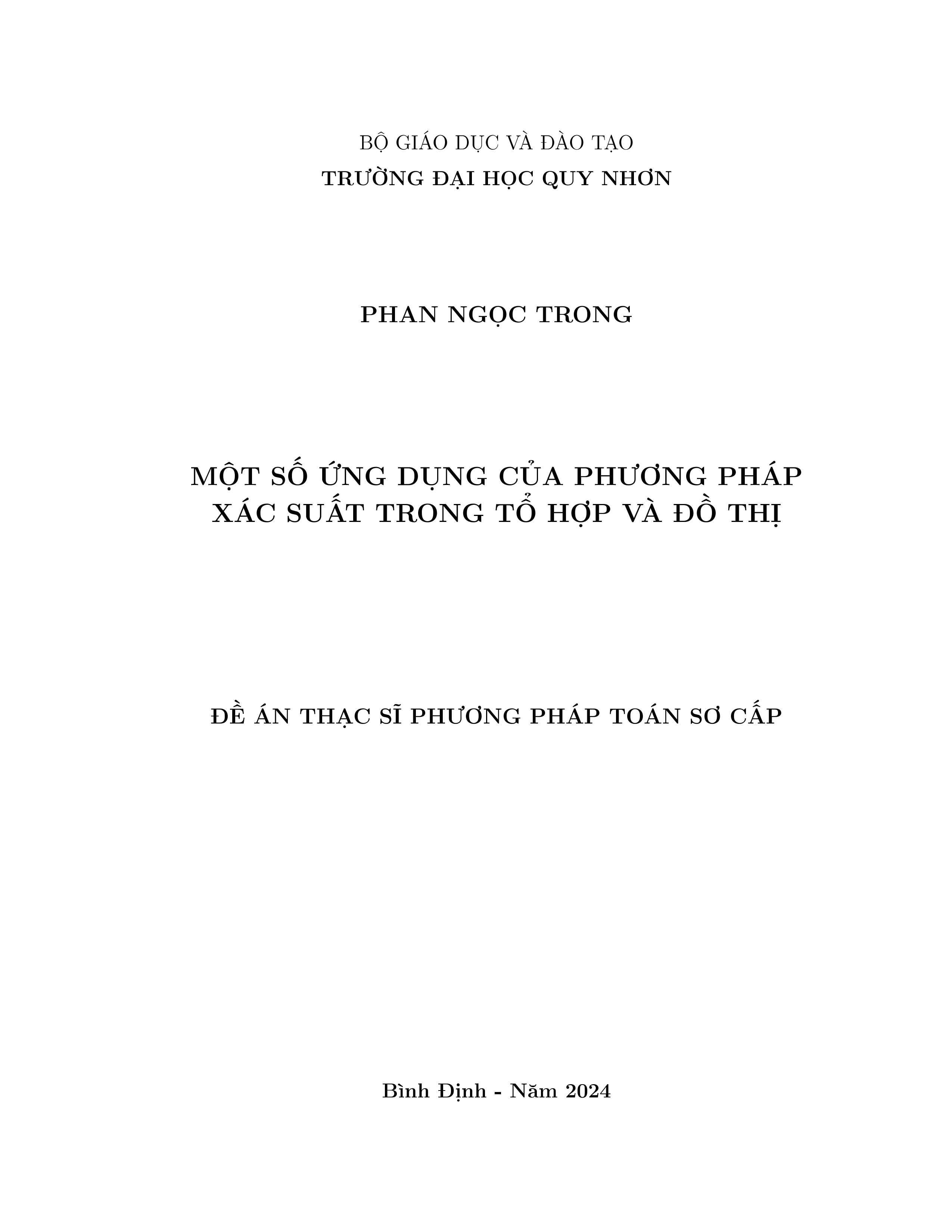 Một số ứng dụng của phương pháp xác suất trong tổ hợp và đồ thị