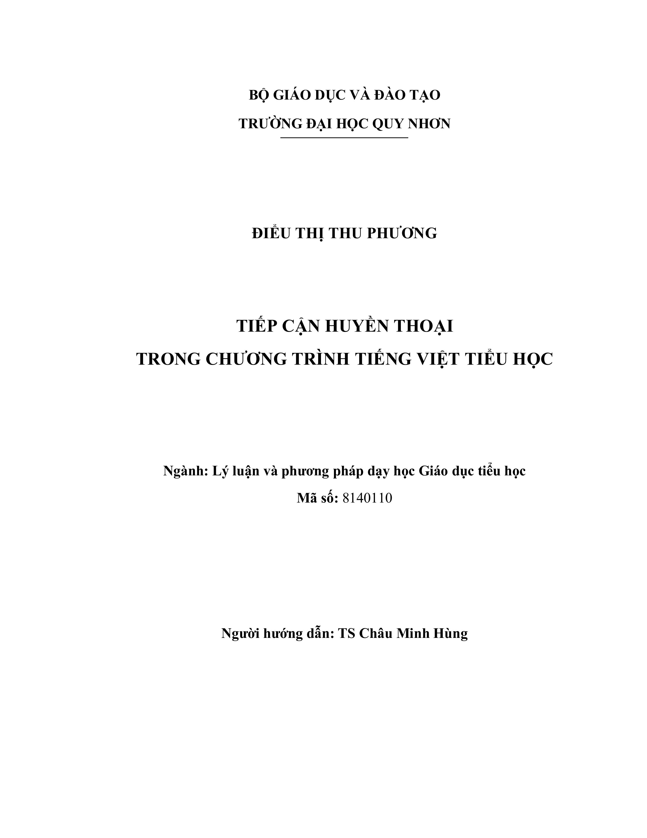 Tiếp cận huyền thoại trong chương trình tiếng Việt tiểu học
