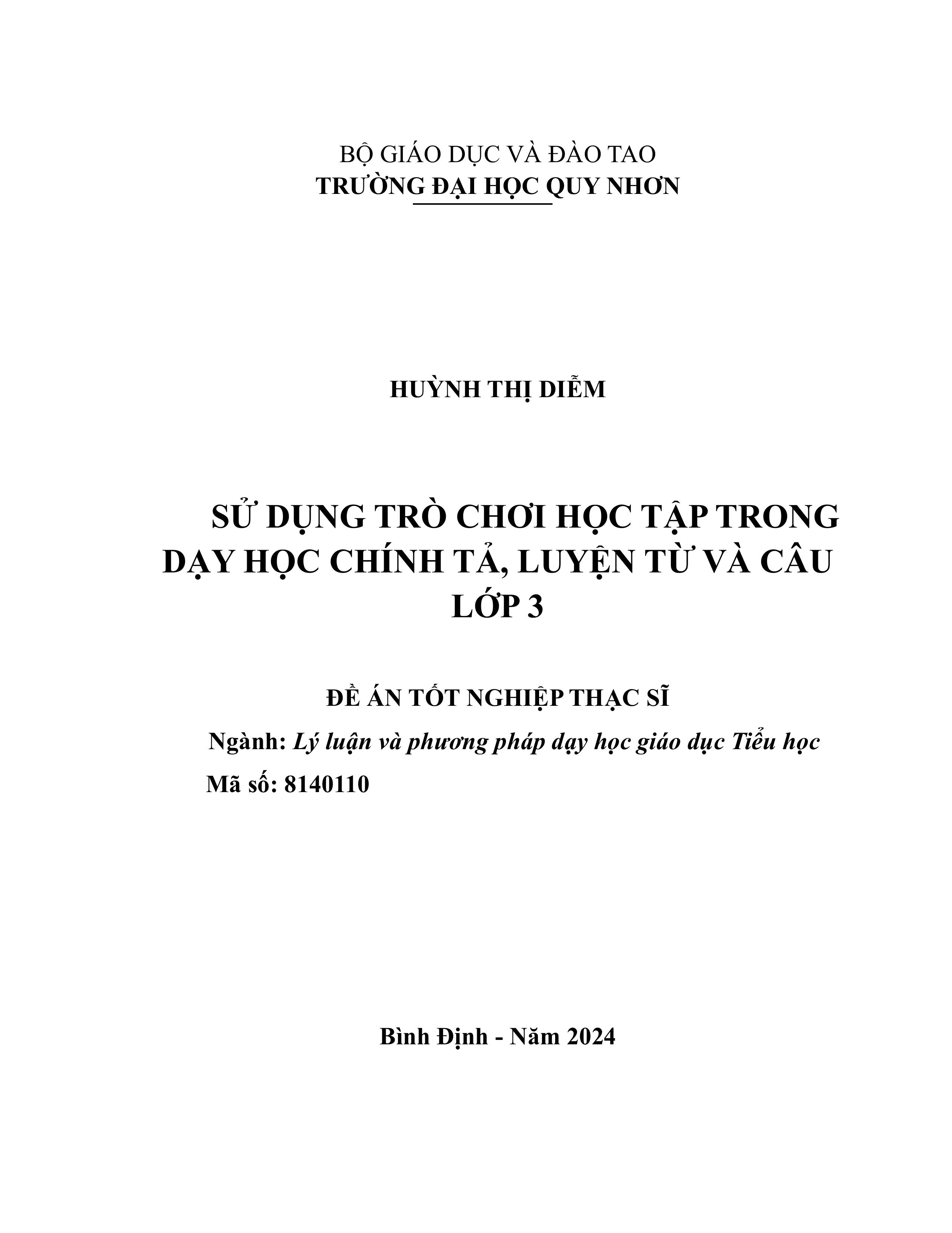 Sử dụng trò chơi học tập trong dạy học chính tả, luyện từ và câu lớp 3