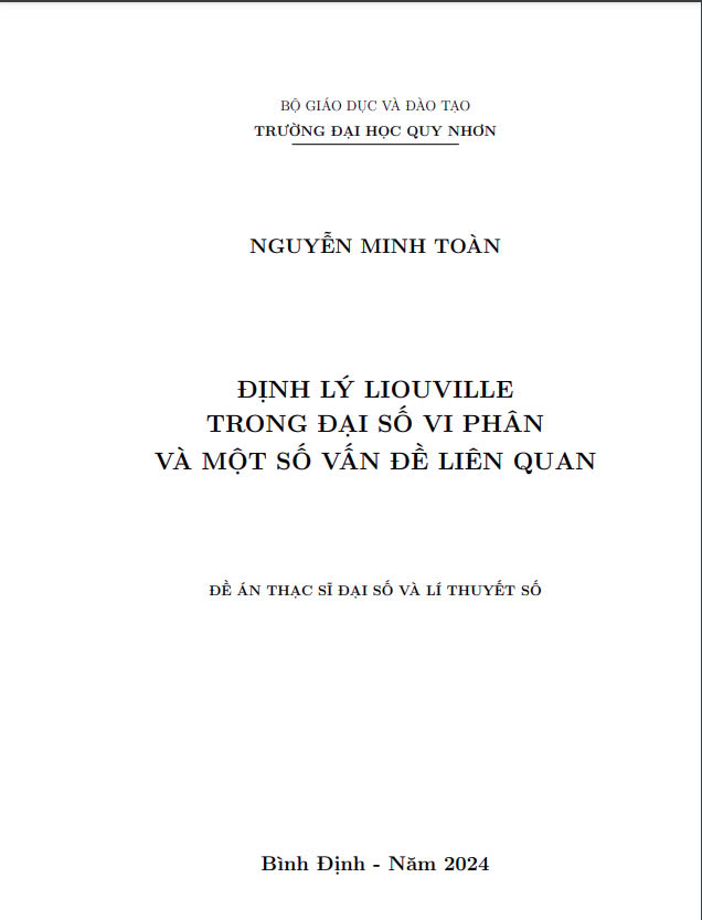 Định lý Liouville trong đại số vi phân và một số vấn đề liên quan