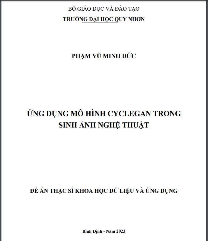 Ứng dụng mô hình CycleGAN trong sinh ảnh nghệ thuật
