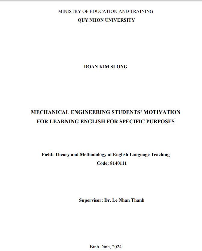 Mechanical Engineering students’ motivation for learning English for specific purposes