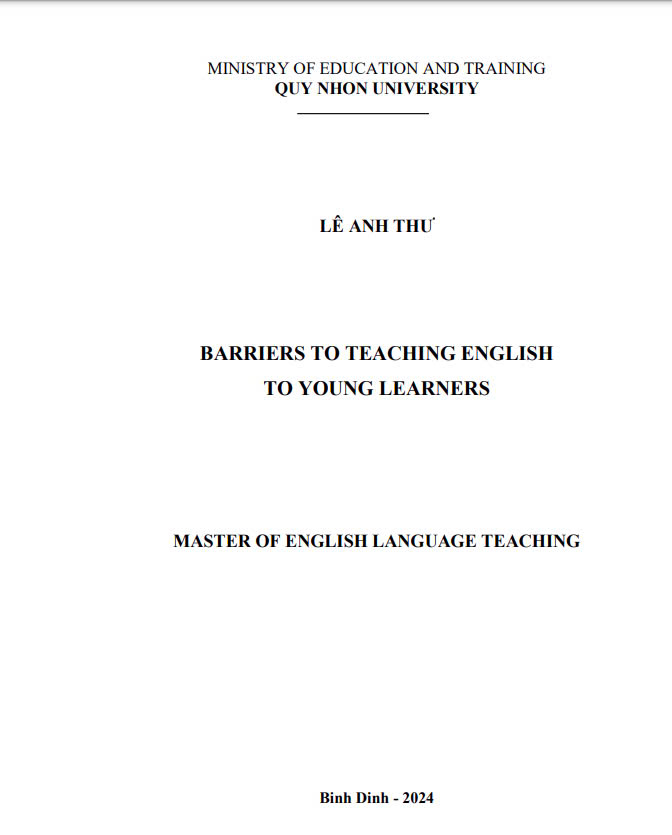 Barriers to teaching English to young learners