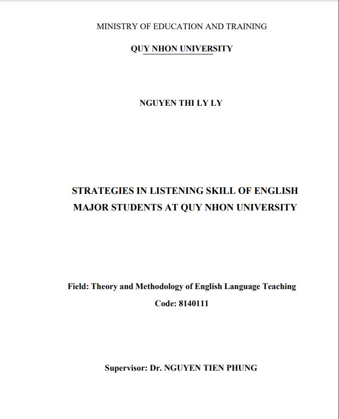 Strategies in listening skill of English major students at Quy Nhon University