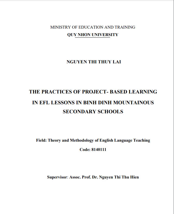 The practices of project- based learning in EFL lessons in Binh Dinh mountainous secondary schools