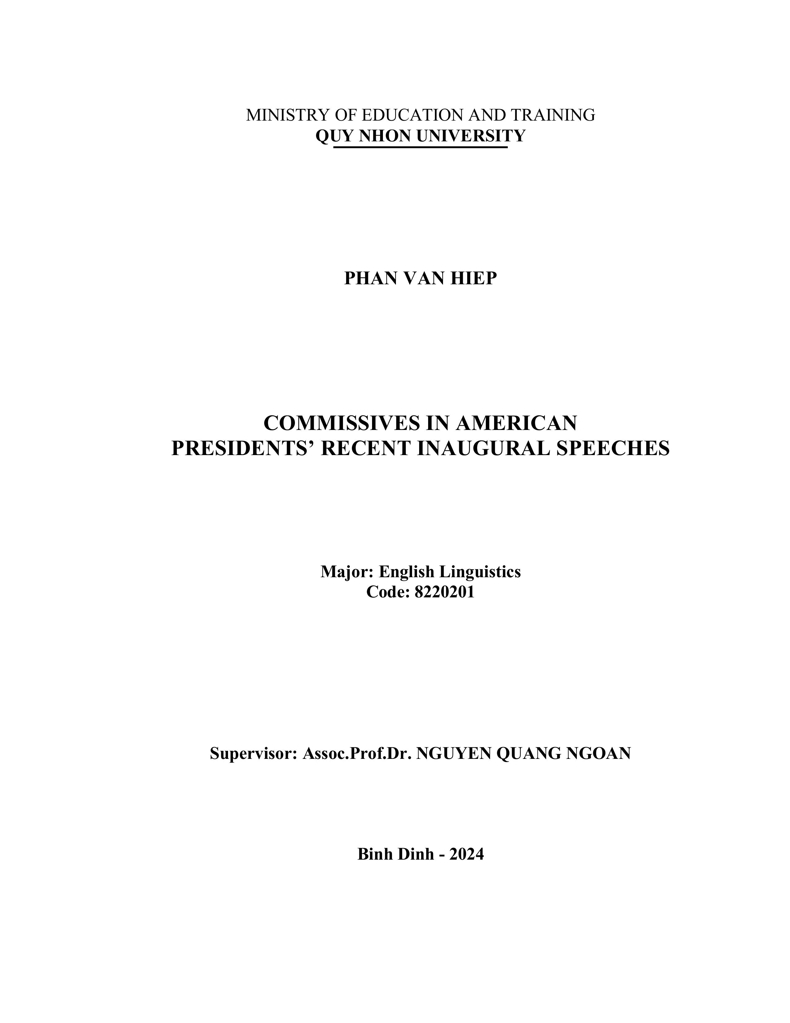 Commissives in American presidents' recent inaugural speeches