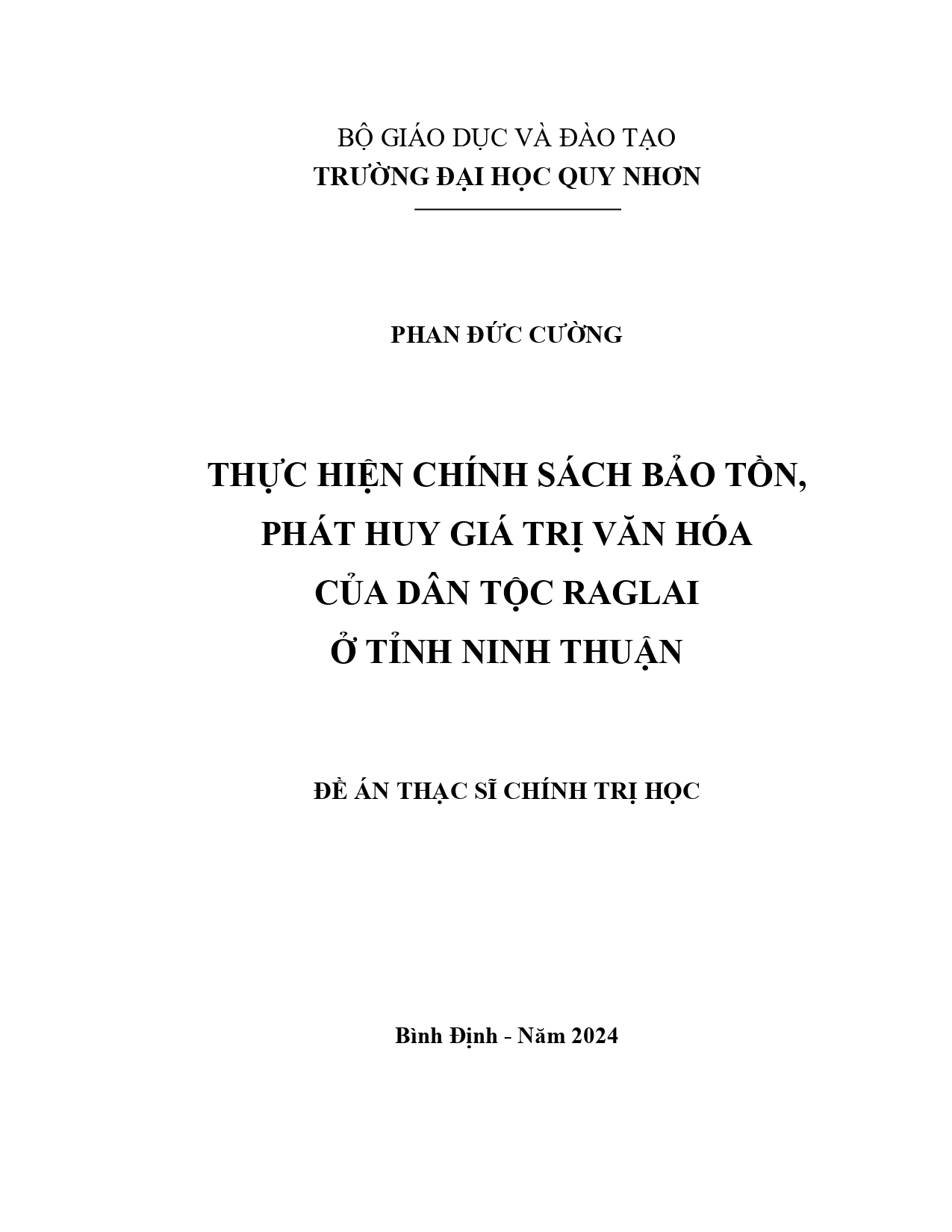 Thực hiện chính sách bảo tồn, phát huy giá trị văn hóa của dân tộc Raglai ở tỉnh Ninh Thuận