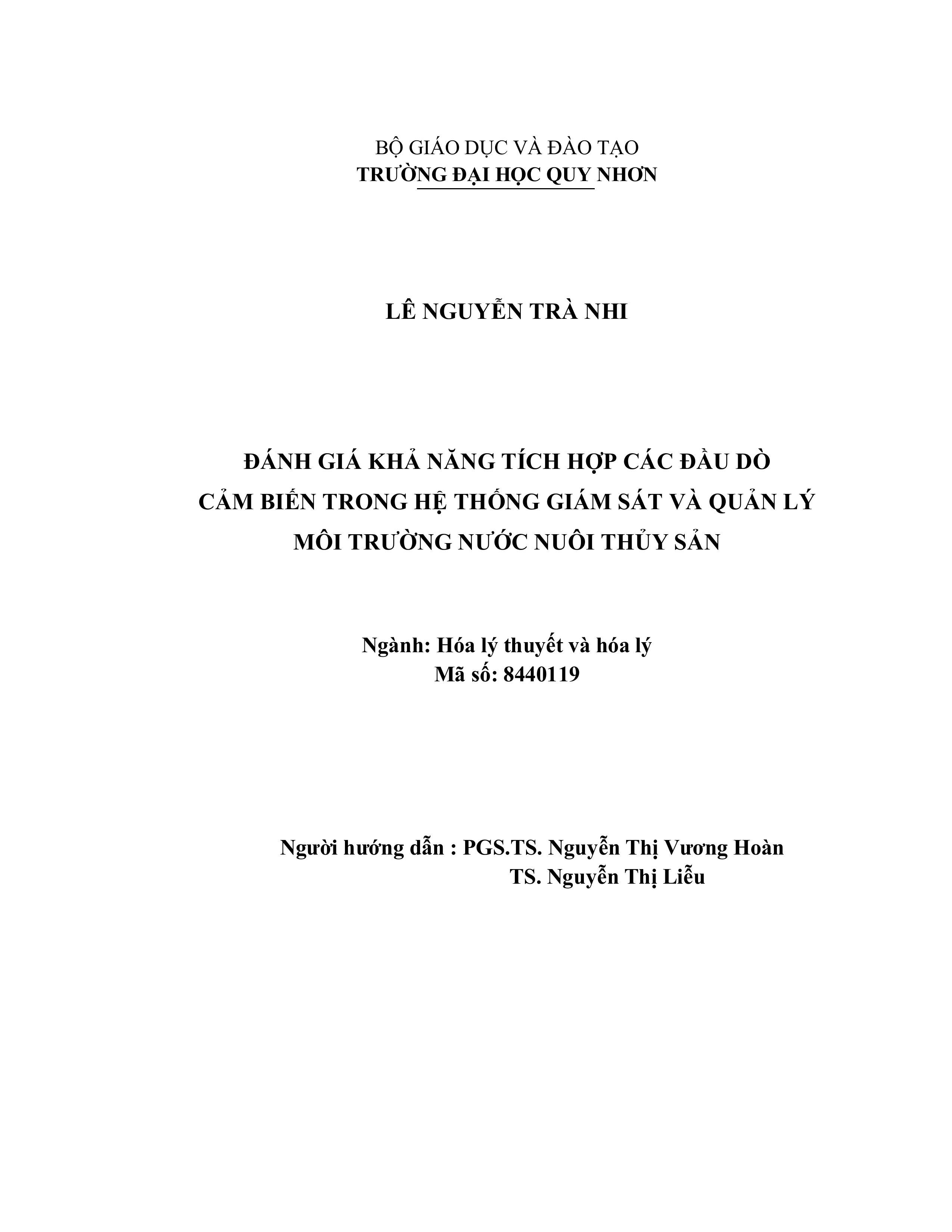 Đánh giá khả năng tích hợp một số cảm biến điện hóa trong hệ thống giám sát và quản lý môi trường nước nuôi thủy sản