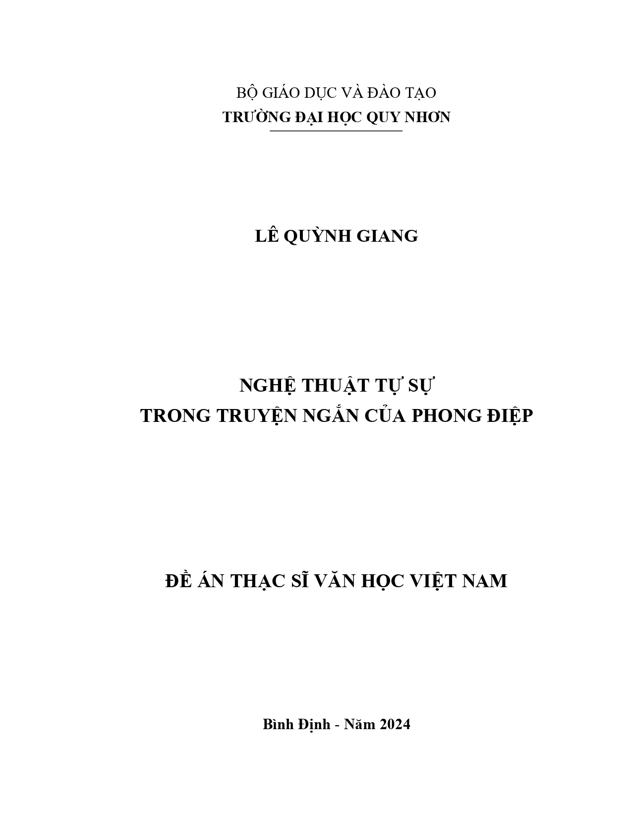Nghệ thuật tự sự trong truyện ngắn của Phong Điệp