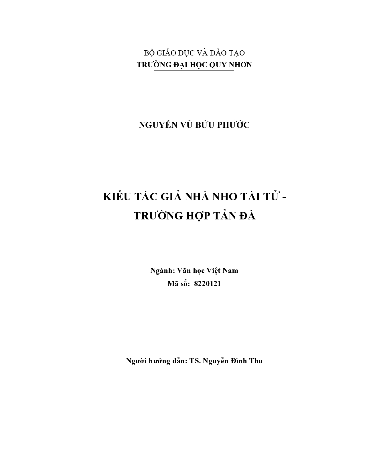Kiểu tác giả nhà Nho tài tử - Trường hợp Tản Đà