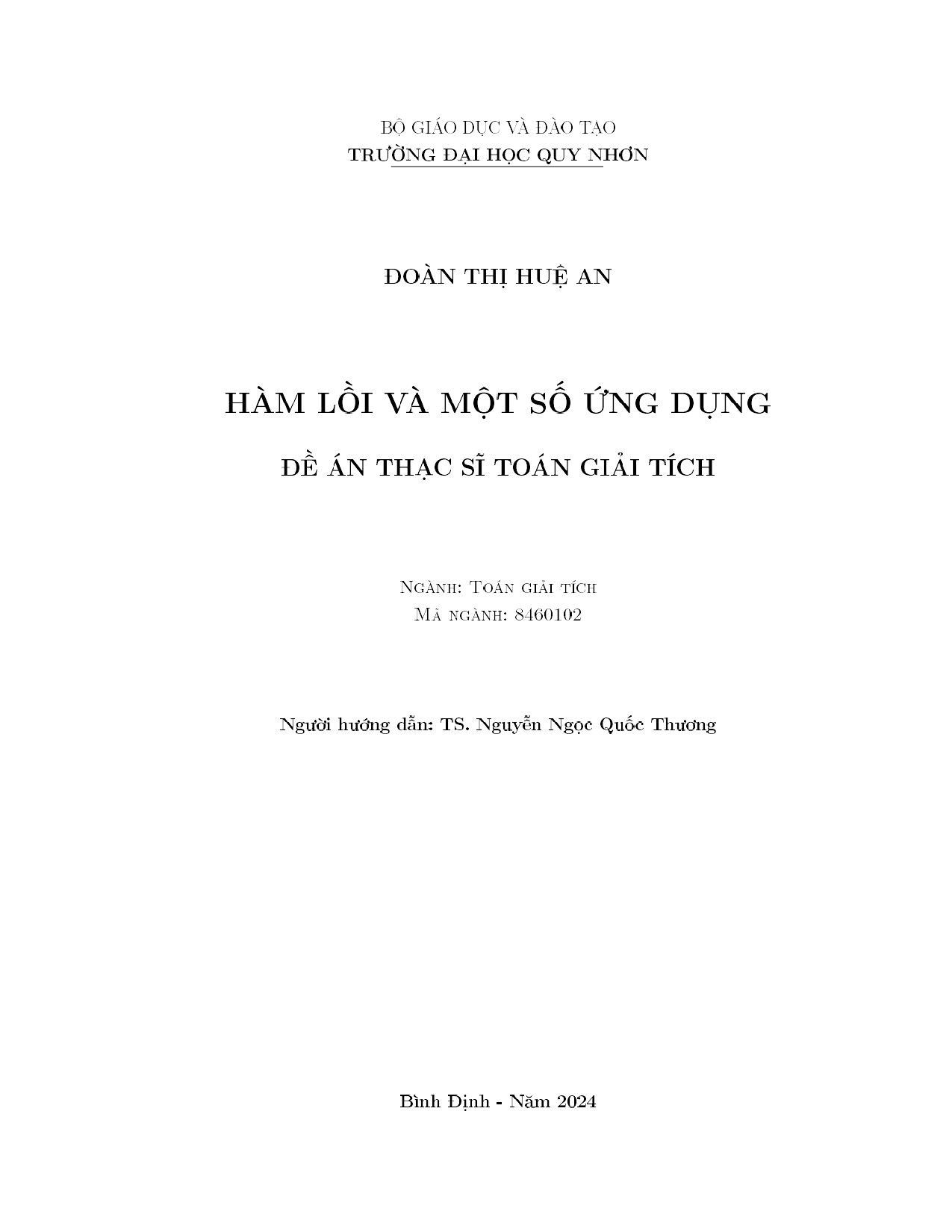 Hàm lồi và một số ứng dụng