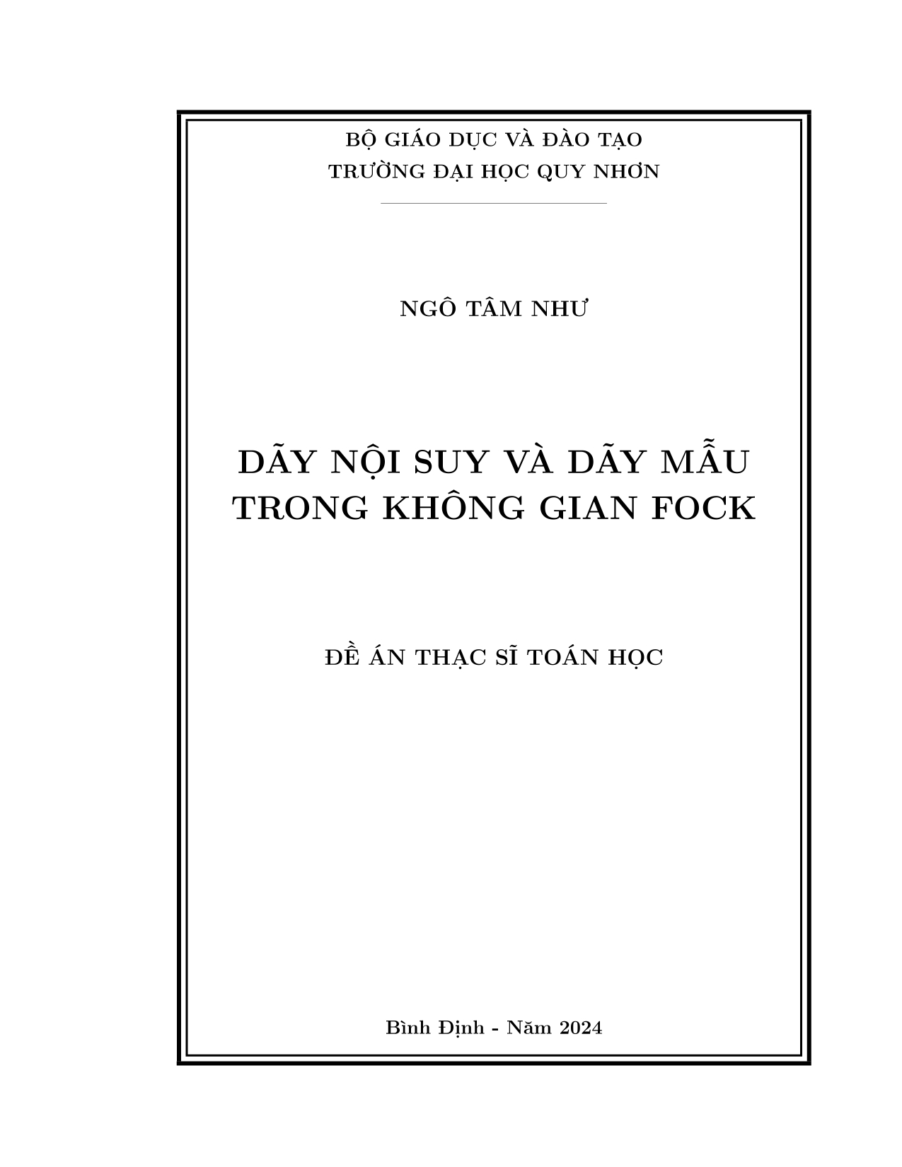 Dãy nội suy và dãy mẫu trong không gian Fock