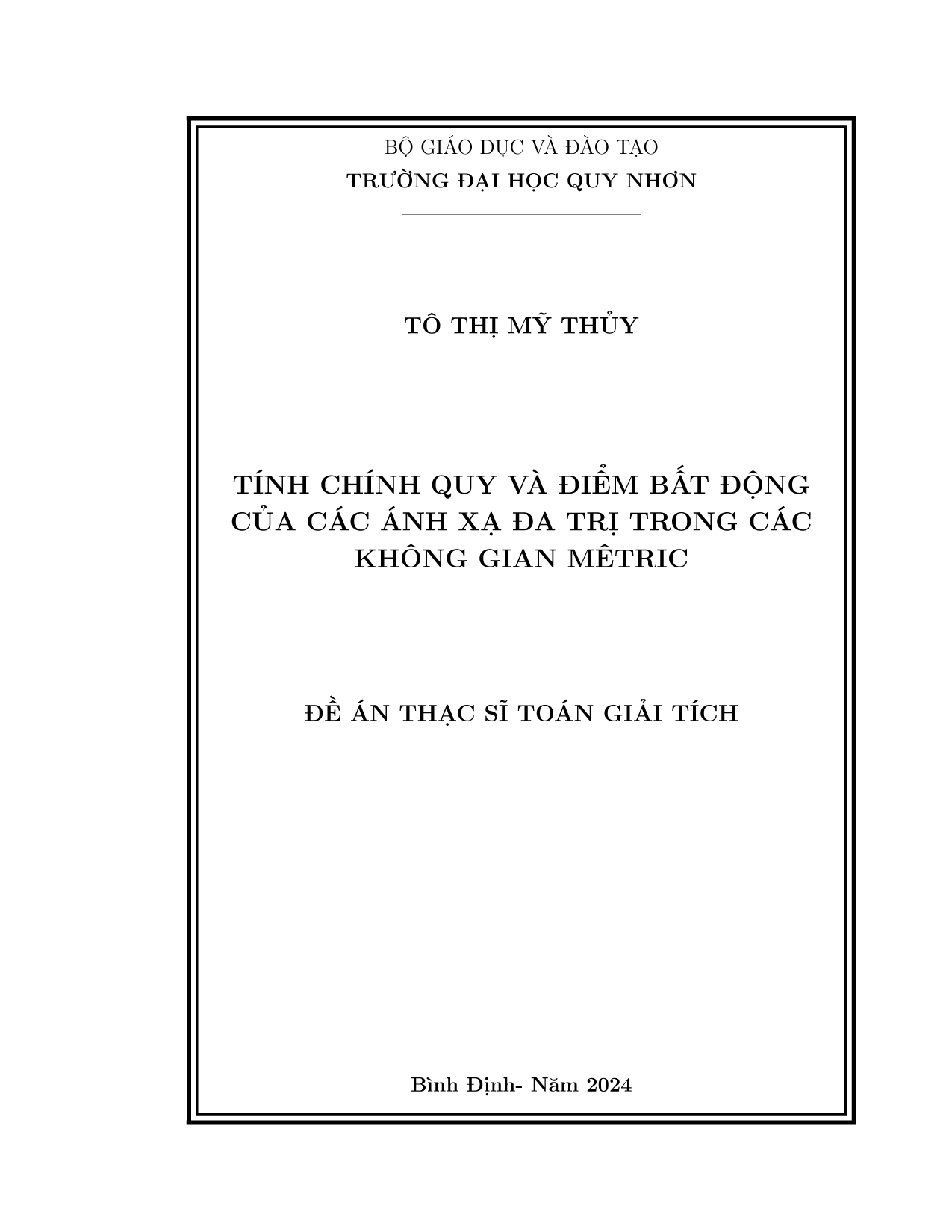 Tính chính quy và điểm bất động của các ánh xạ đa trị trong các không gian mêtric