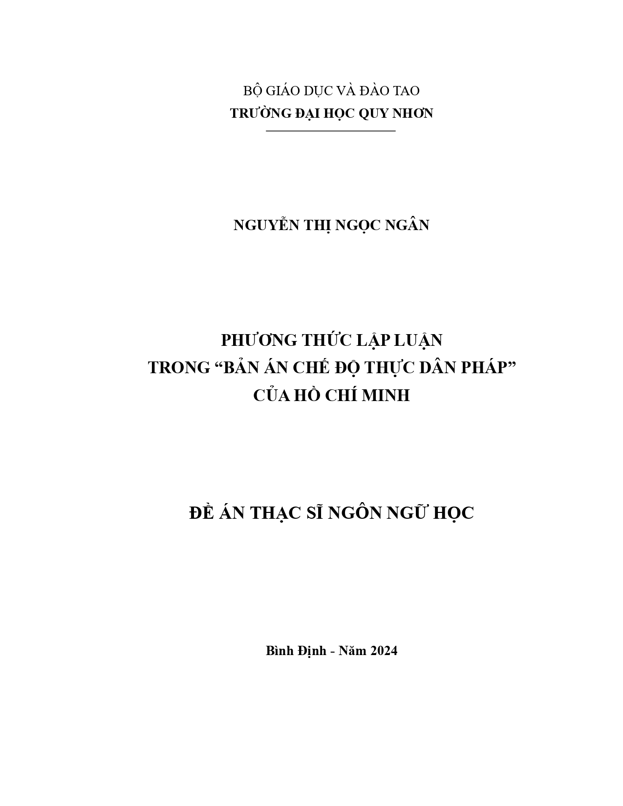Phương thức lập luận trong "Bản án chế độ thực dân Pháp" của Hồ Chí Minh