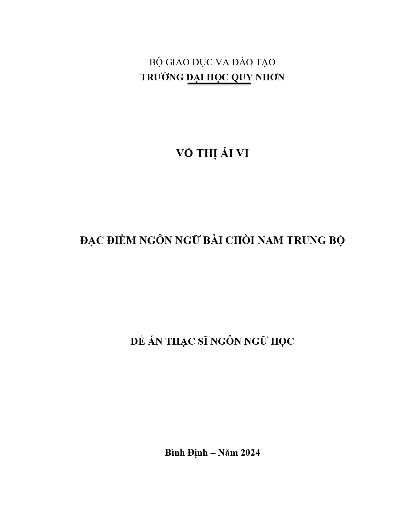 Đặc điểm ngôn ngữ bài chòi Nam Trung Bộ