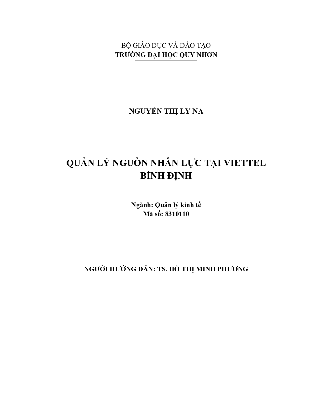Quản lý nguồn nhân lực tại Viettel Bình Định