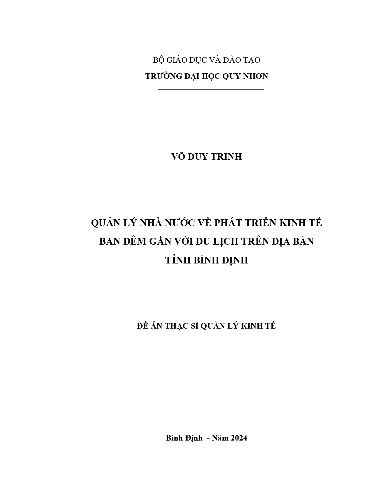 Quản lý nhà nước về phát triển kinh tế ban đêm gắn với du lịch trên địa bàn tỉnh Bình Định