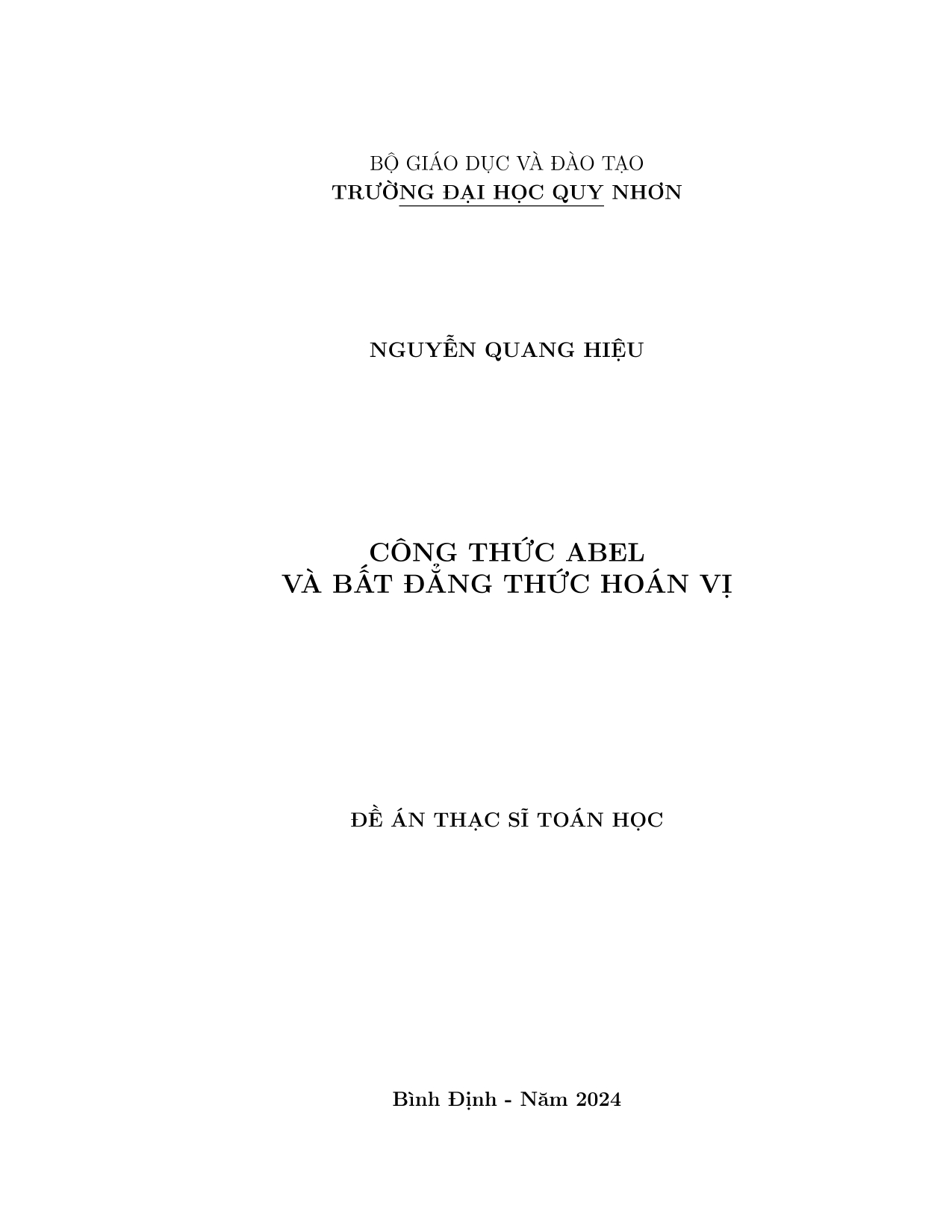 Công thức Abel và bất đẳng thức hoán vị