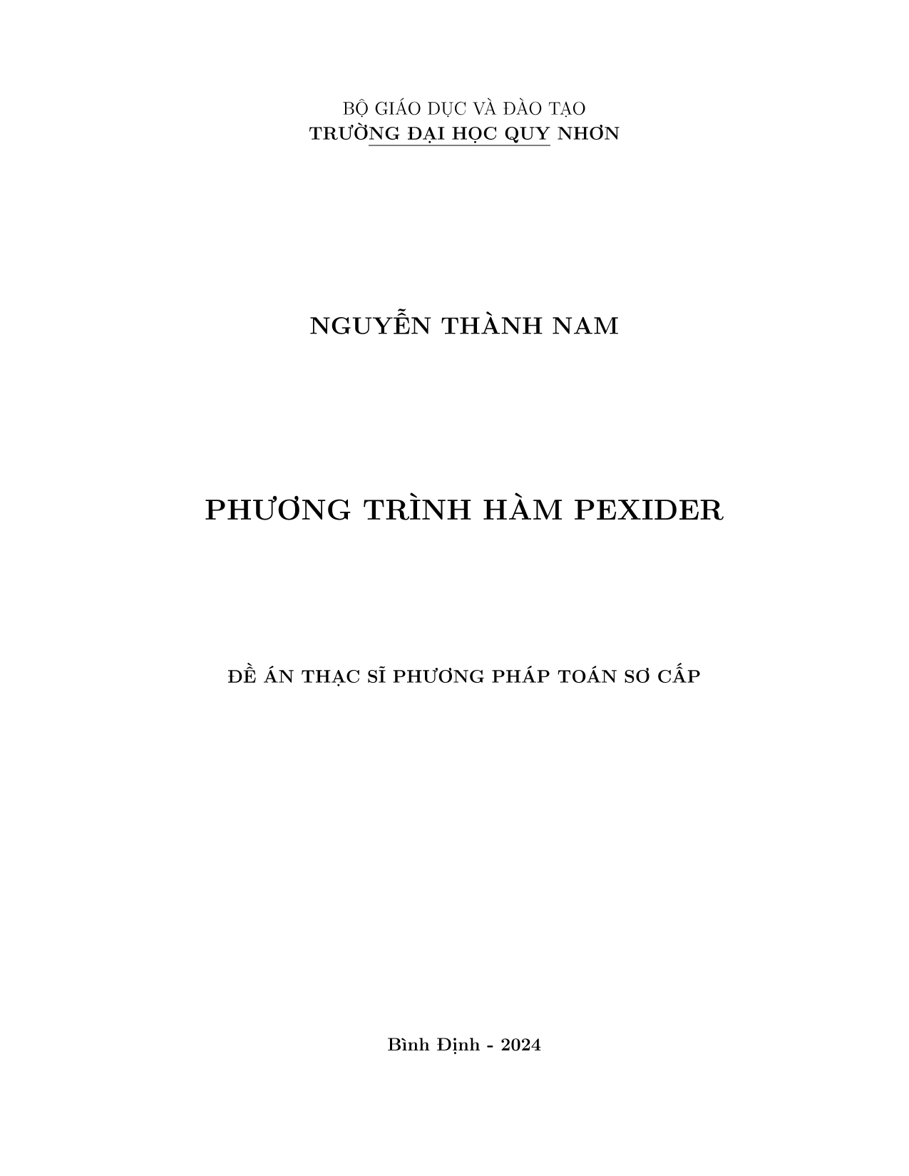 Phương trình hàm PEXIDER