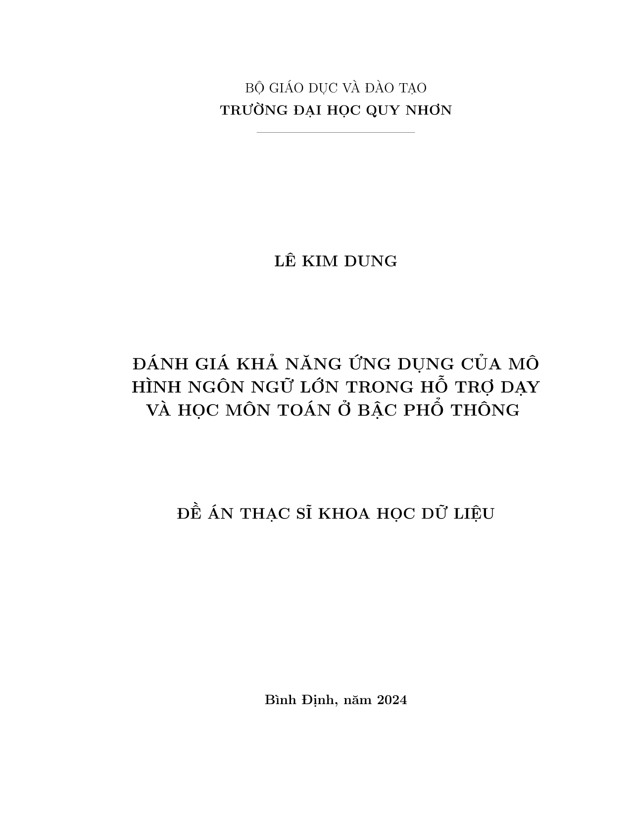 Đánh giá khả năng dụng của mô hình ngôn ngữ lớn trong hỗ trợ dạy và học môn toán ở bậc phổ thông