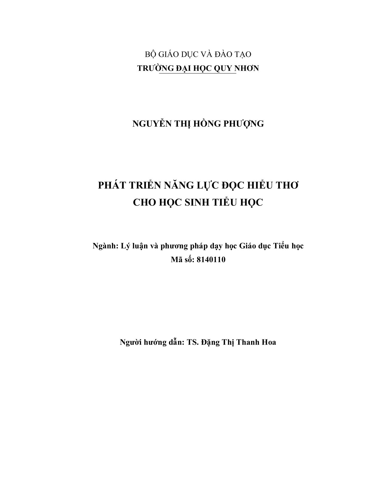Phát triển năng lực đọc hiểu thơ cho học sinh tiểu học